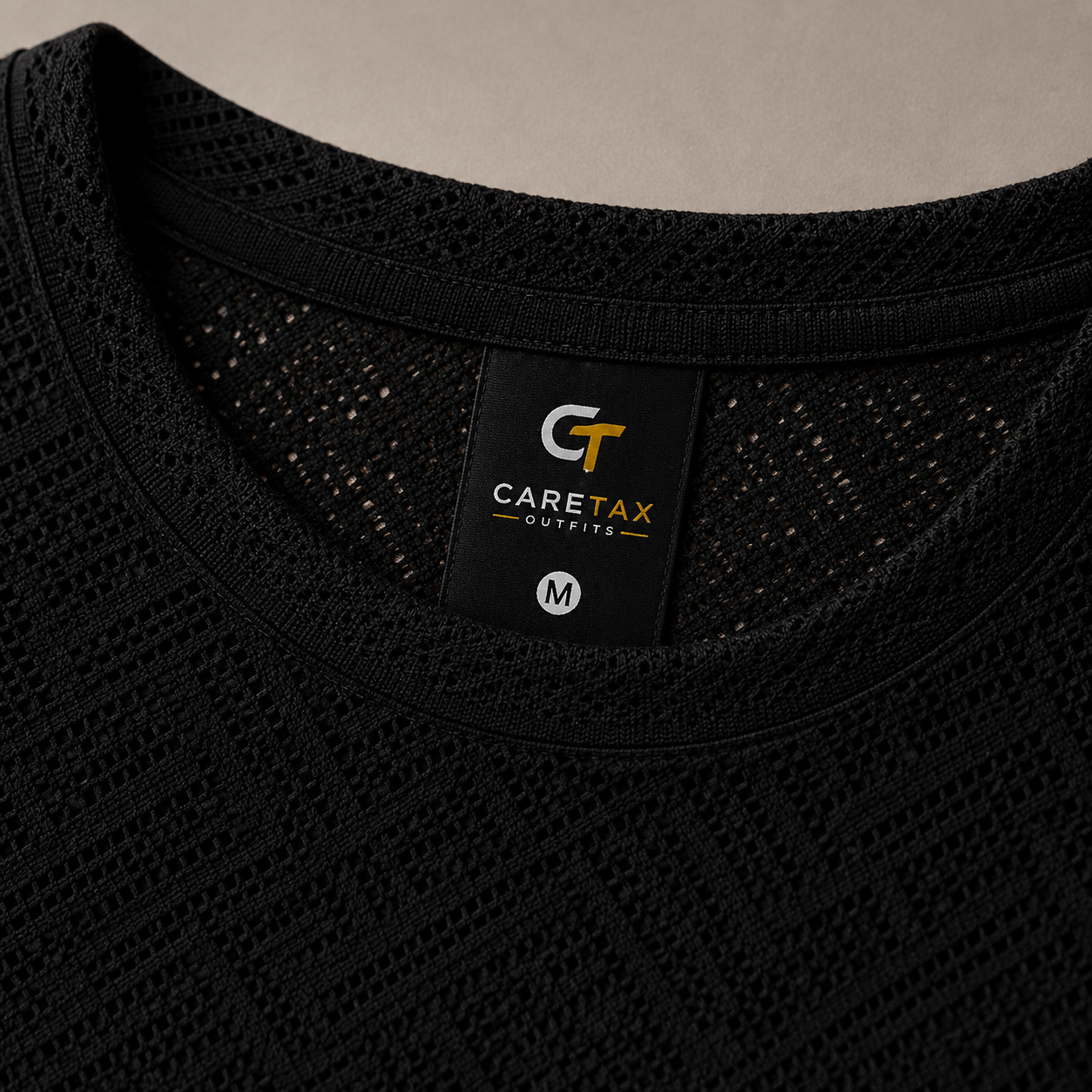Premium Textured Black T-Shirt for Men | CareTax Outfits