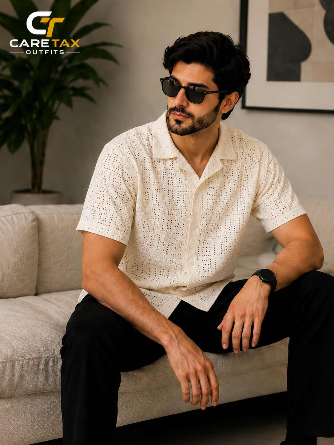 Premium Textured Collared T-Shirt for Men | CareTax Outfits