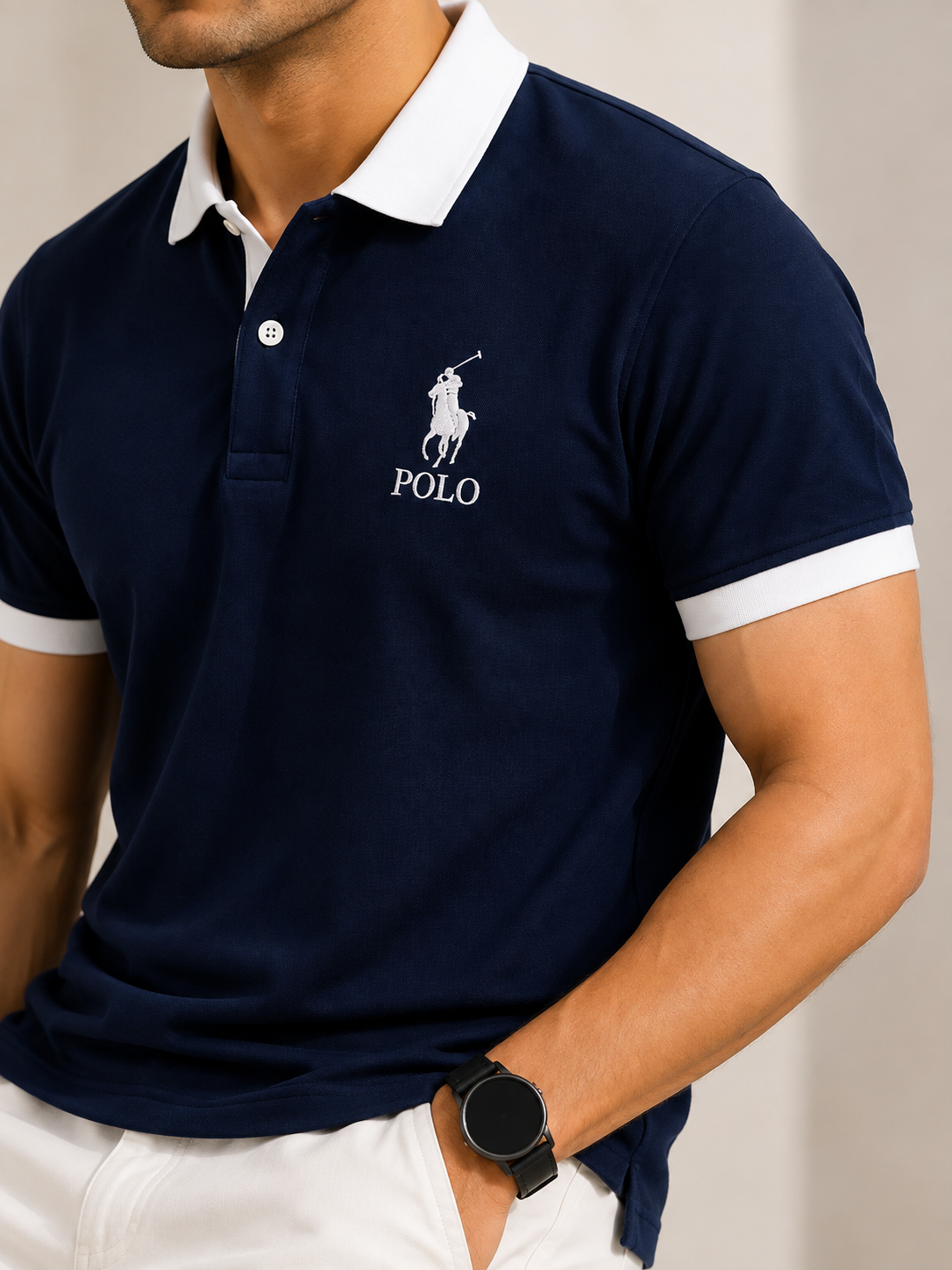 Premium Navy Blue Polo T-Shirt | CareTax Outfits