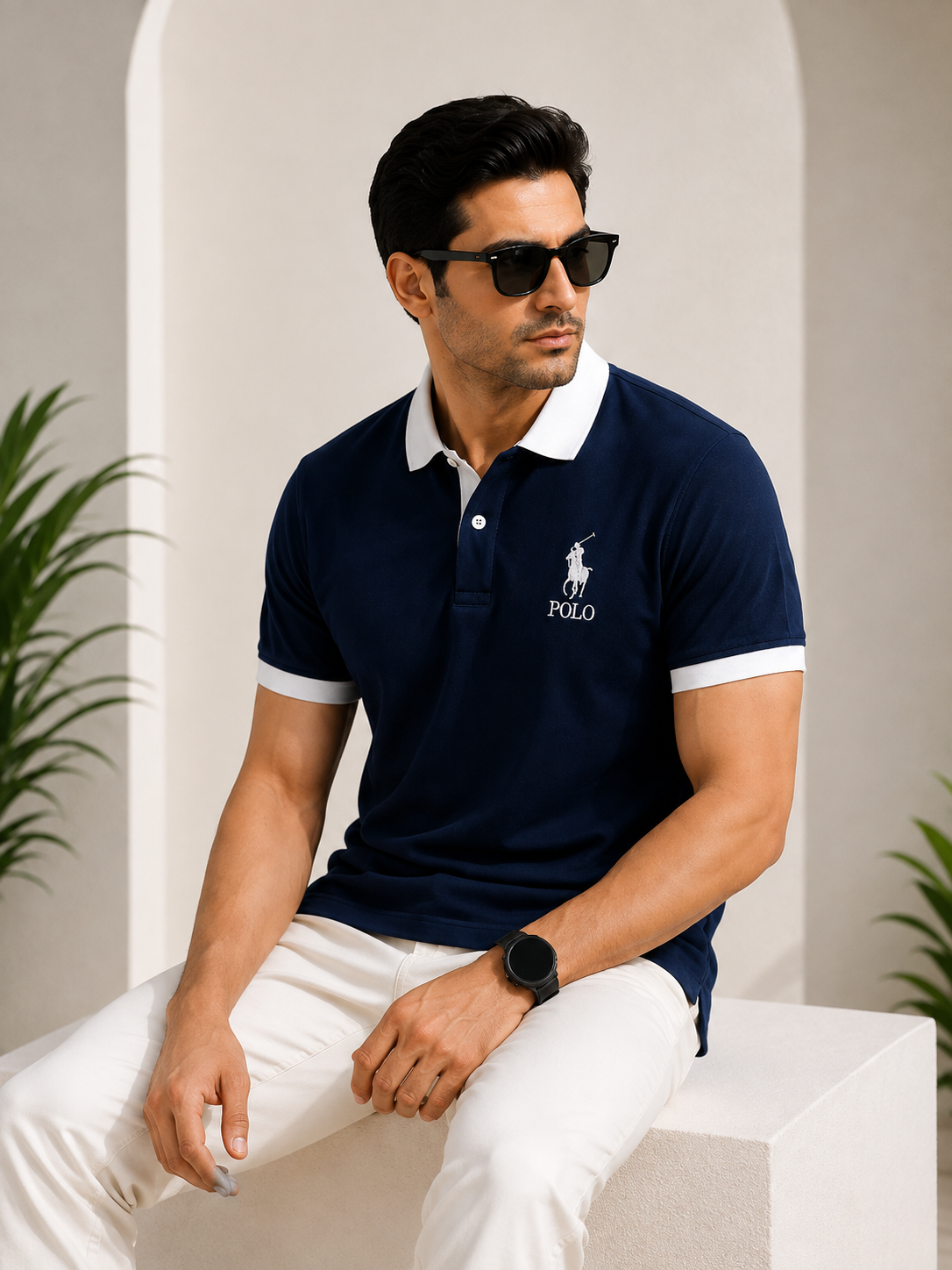Premium Navy Blue Polo T-Shirt | CareTax Outfits