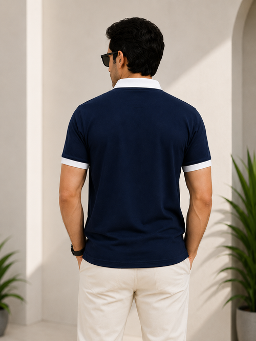 Premium Navy Blue Polo T-Shirt | CareTax Outfits