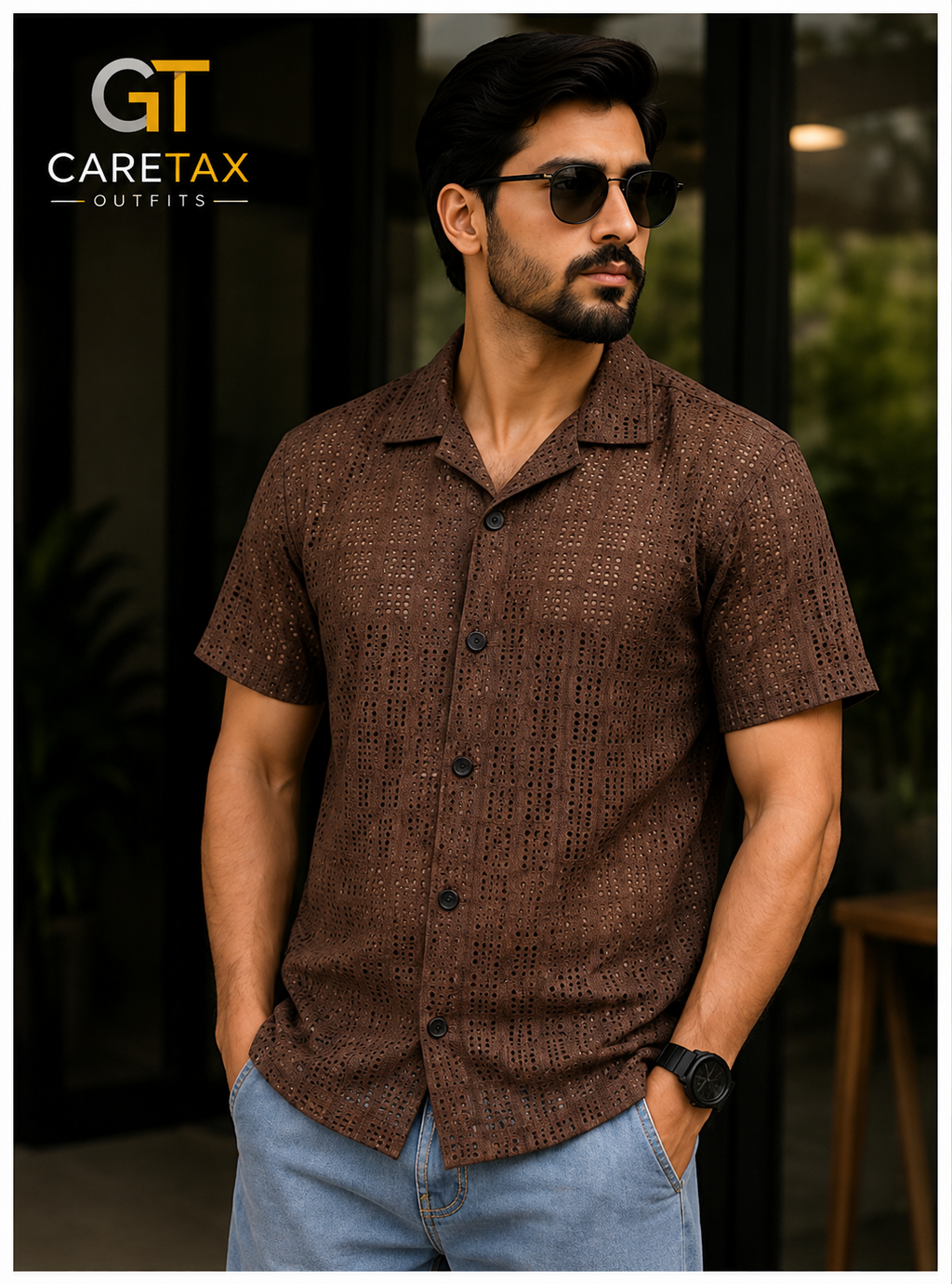 Premium Textured Collared T-Shirt for Men | CareTax Outfits