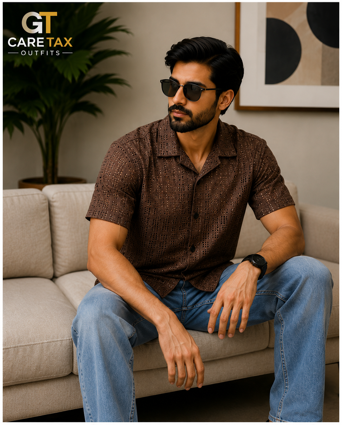 Premium Textured Collared T-Shirt for Men | CareTax Outfits