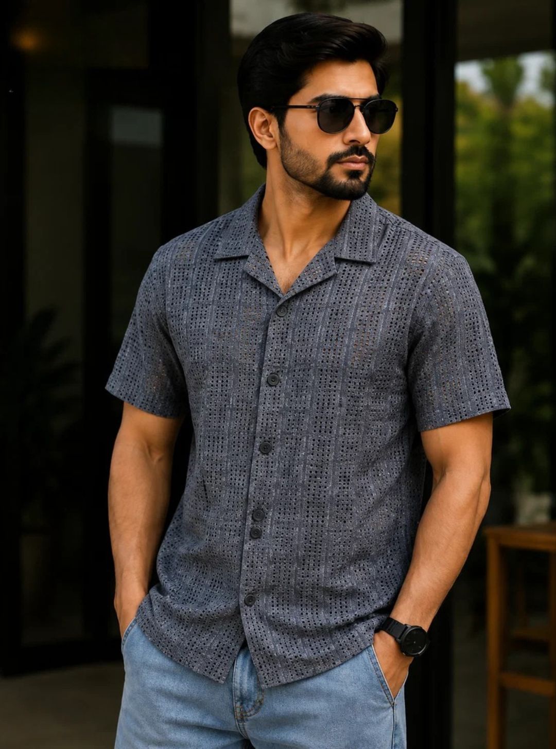 Premium Textured Collared T-Shirt for Men | CareTax Outfits
